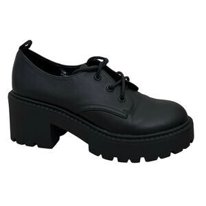 Madden Girl Black Platform Oxford Shoes Chunky Lug Sole Lace Up Women’s Sz 7.5